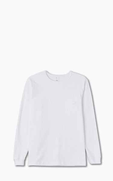 3sixteen Long Sleeve Pocket T-Shirt White