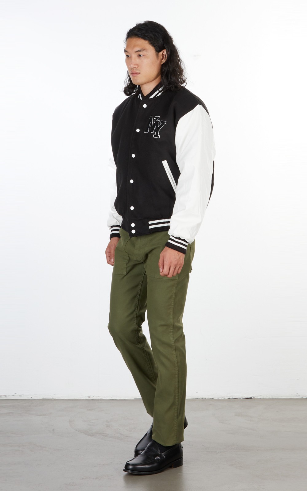 Military Surplus Varsity Jacket Black/White | Cultizm