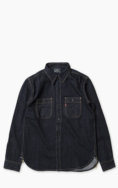 Studio D&#039;Artisan D5335 Selvedge Denim Work Shirt One Wash Indigo