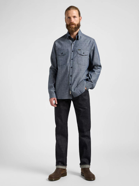 Lee 101 Heritage Workwear Shirt Dry Blue