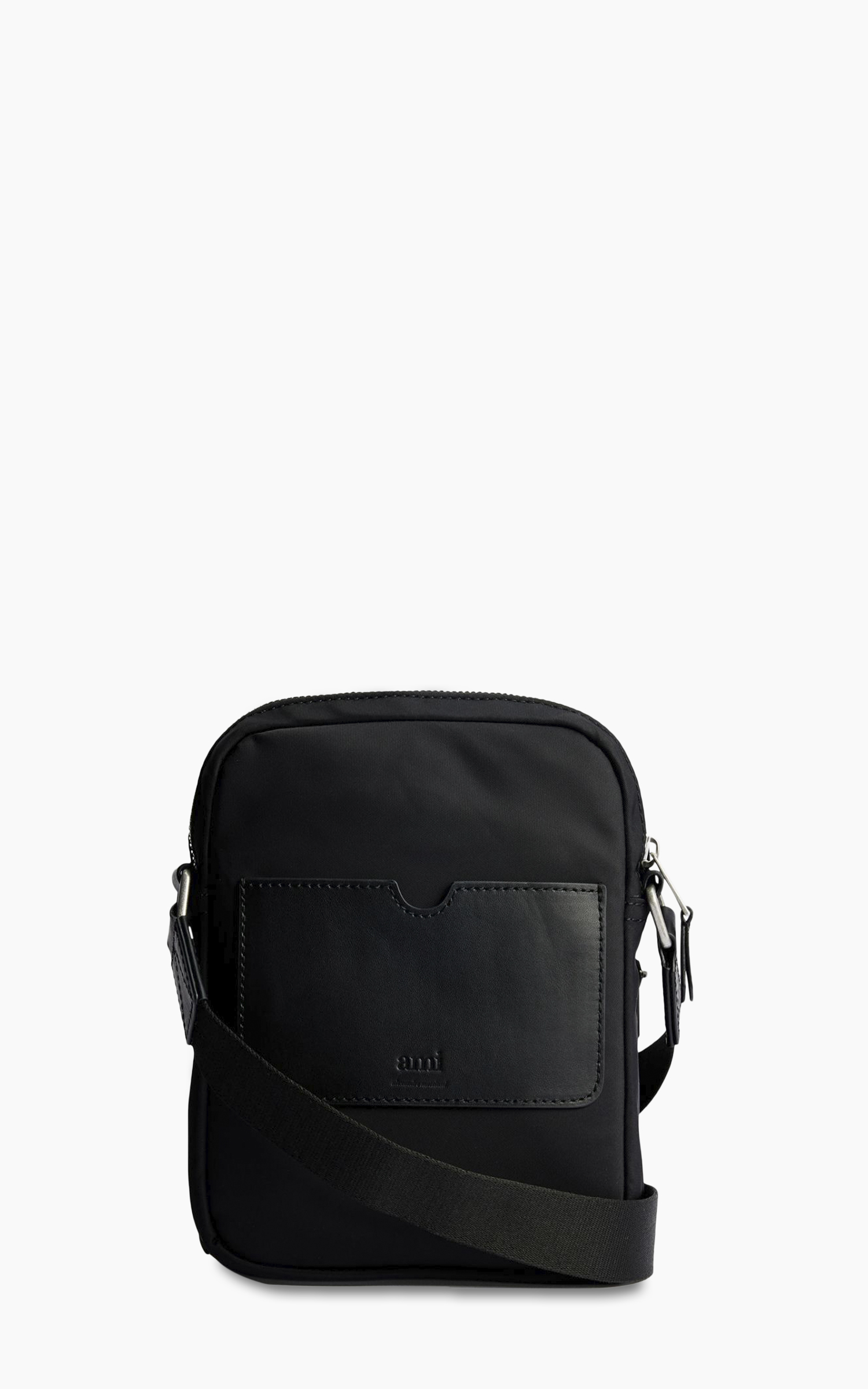 AMI Paris Ami De Coeur Crossbody Pocket Bag Black | Cultizm AMI Paris Ami De Coeur Crossbody Pocket Bag Black | Cultizm