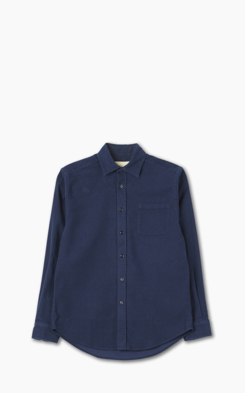 Portuguese Flannel Moleskin Overshirt Navy