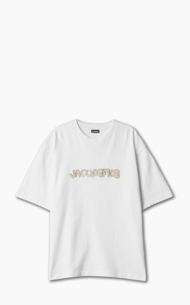 Jacquemus Le T-Shirt Raphia Print Macrame Logo White