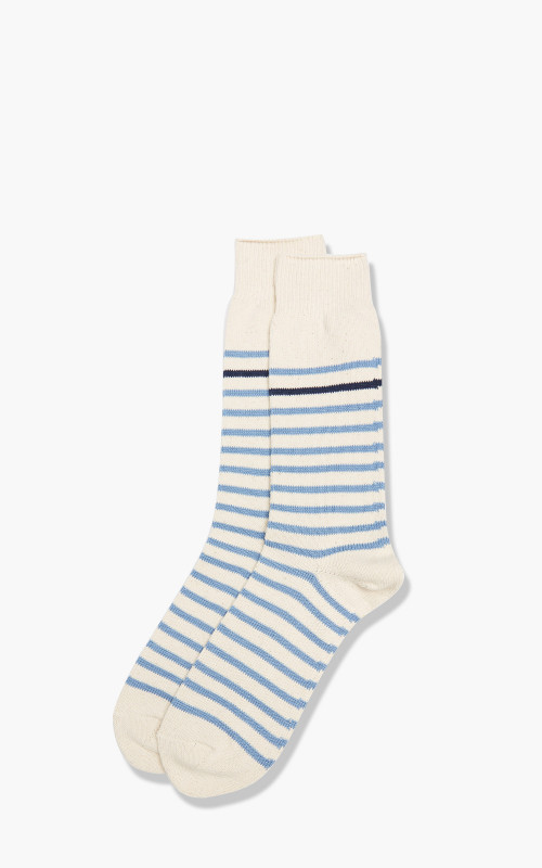 Anonymous Ism Socks Re Cotton Stripe Crew Sax 17510400-42