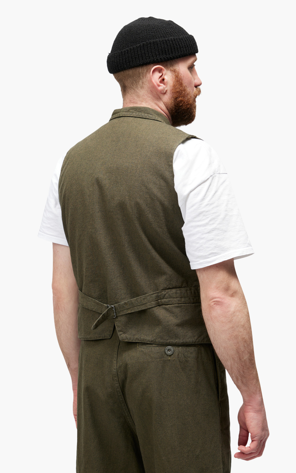 Nigel Cabourn Waistcoat Cotton Broken Twill Army | Cultizm