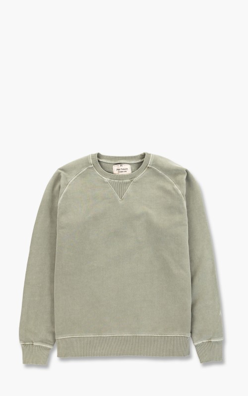 Nigel Cabourn Embroidered Arrow Crew Sweat Washed Army