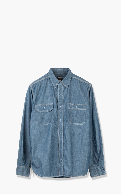 Momotaro Jeans MS033 Chambray Work Shirt Indigo