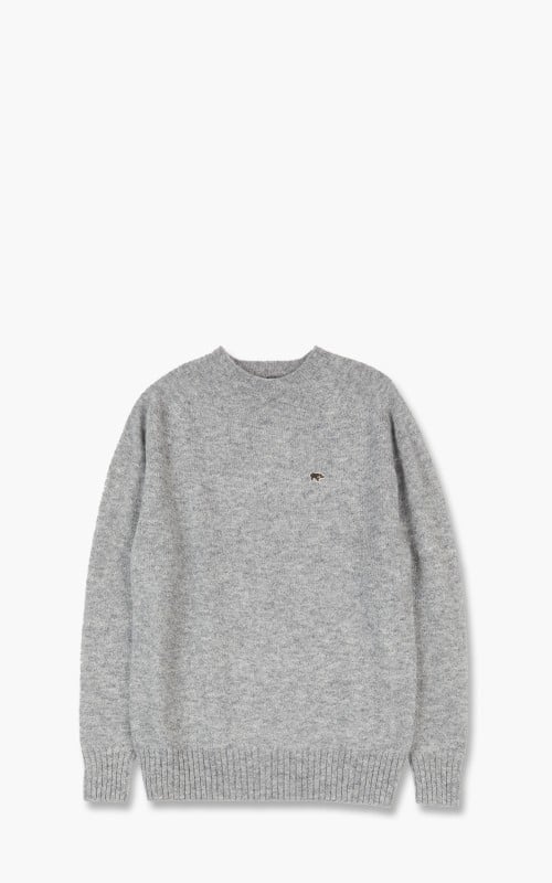 Scye Shetland Wool Crew Neck Sweater Grey Melange 5121-13600-Grey-Melange