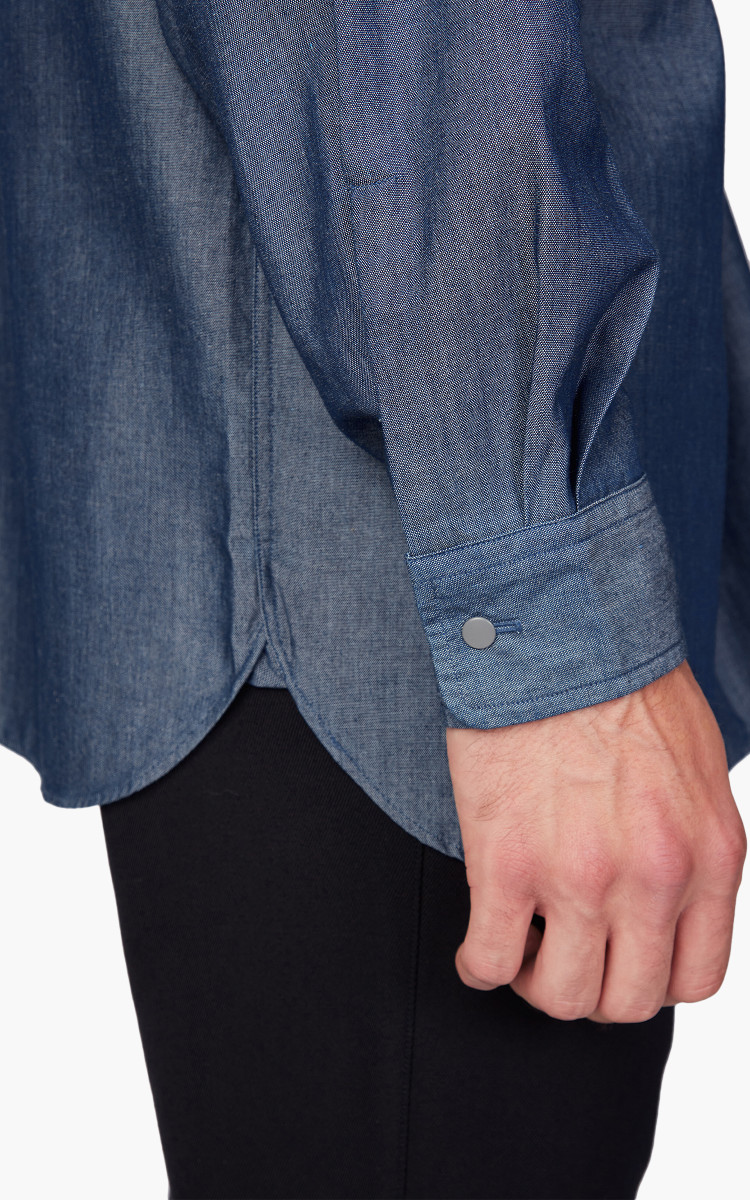 トップス nanamica band collar chambray shirt Nanamica Regular Collar Chambray Shirt Indigo | Cultizm