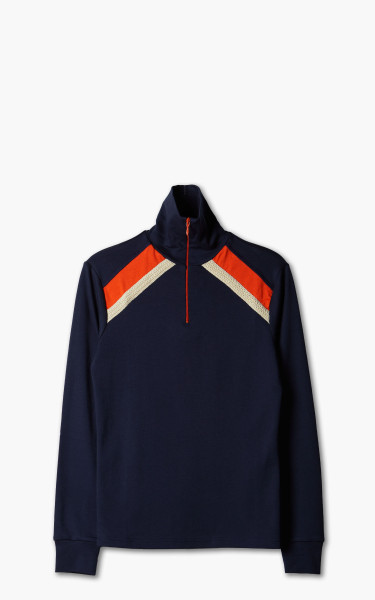 Wales Bonner Jazz Half Zip Top Navy