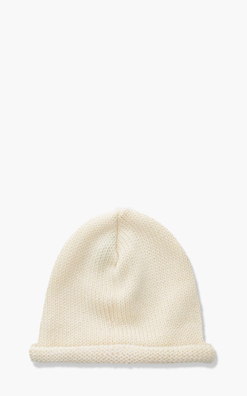 Leuchtfeuer-Strickwaren Rollrand Knit Wool Beanie White