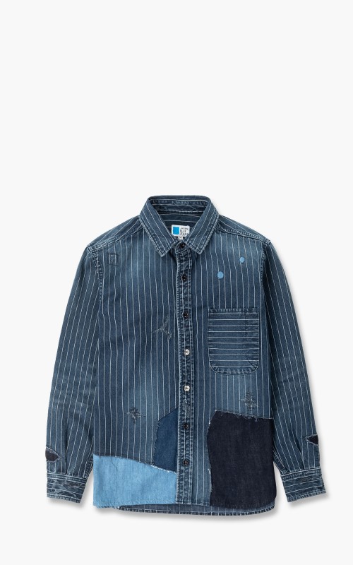 Japan Blue Revolve Shirt Indigo Striped