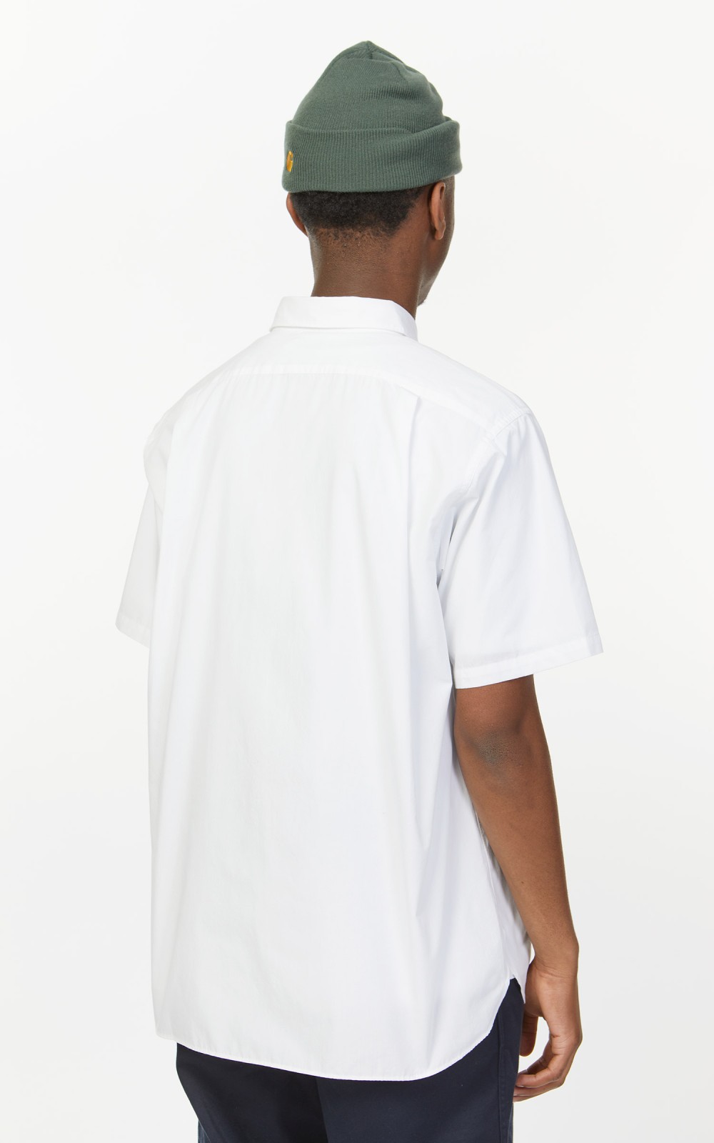 Nanamica Regular Collar Wind S/S Shirt Off White | Cultizm
