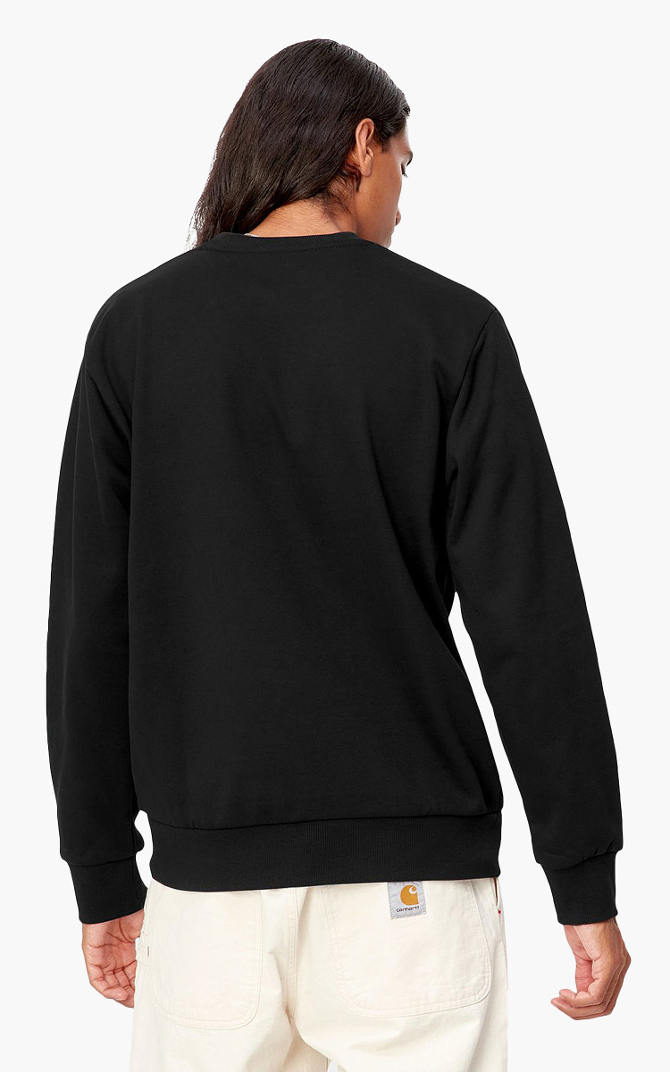 【関税&送料込】Carhartt Wip Script Embroidery Black Sweatsh Carhartt WIP Script Embroidery Sweatshirt | Black / White