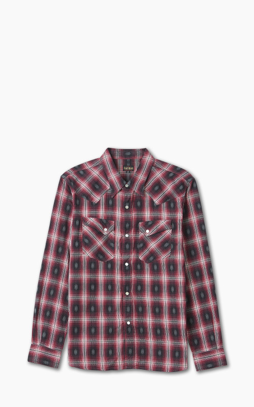 The Flat Head FN-SNW-004L Native Check Western Shirt Red