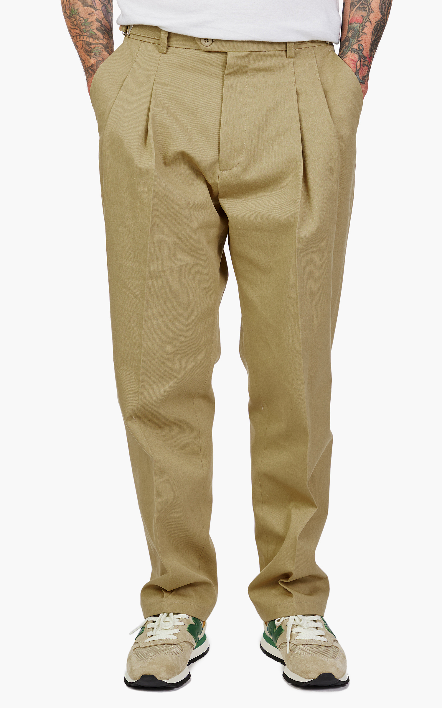 FrizmWORKS Side Adjust Two Tuck Pants Beige | Cultizm