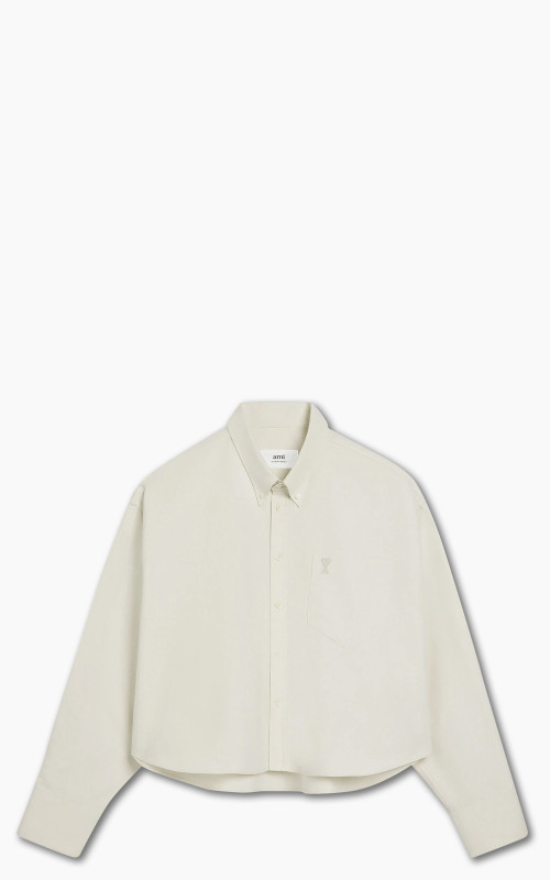 AMI Paris Ami De Coeur Cropped Oversize Shirt Chalk