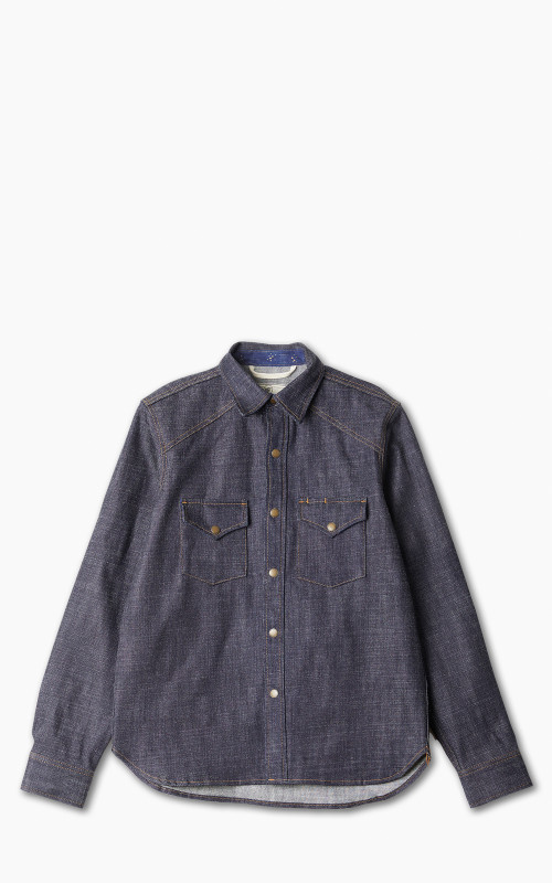 Rogue Territory Western Shirt Cryptic Indigo 13.5oz