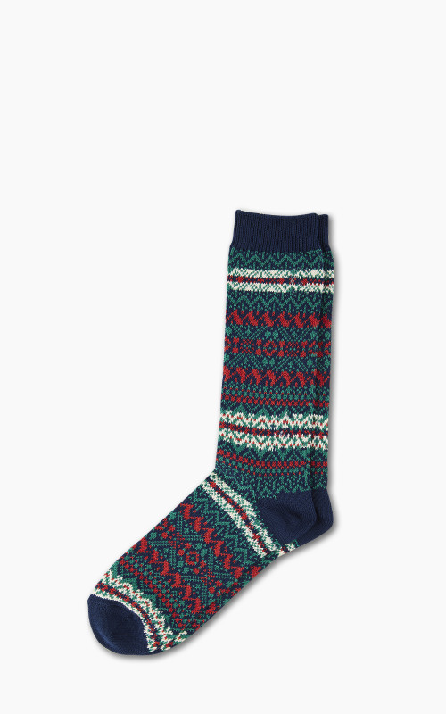 Anonymous Ism Socks Old Pattern JQ Crew Navy