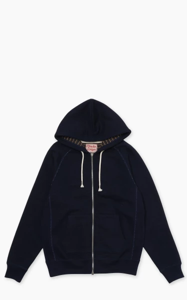 Wonder Looper Zip Hoodie Real Indigo Blanket Striped French Terry Indigo
