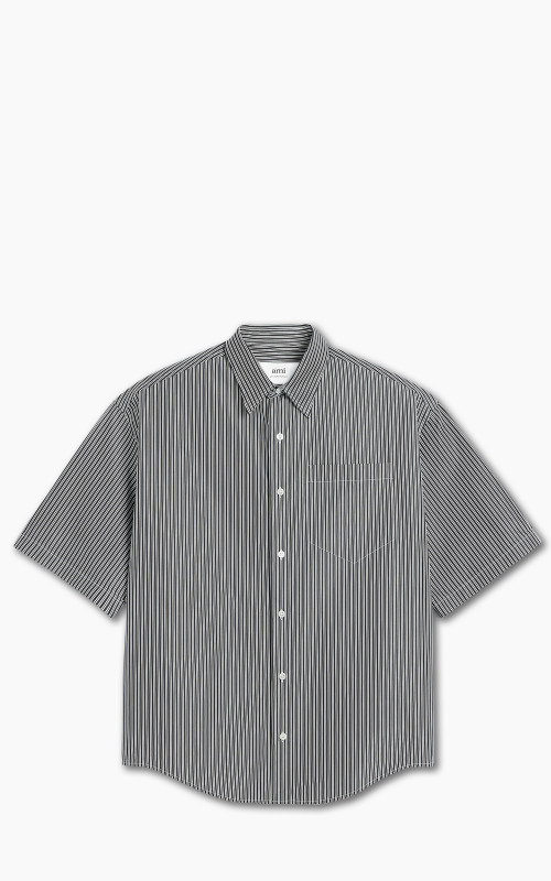 AMI Paris Boxy Fit SL Shirt Black/Chalk