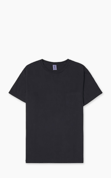 Velva Sheen Crew Neck Pocket Tee Black Indigo Dyed