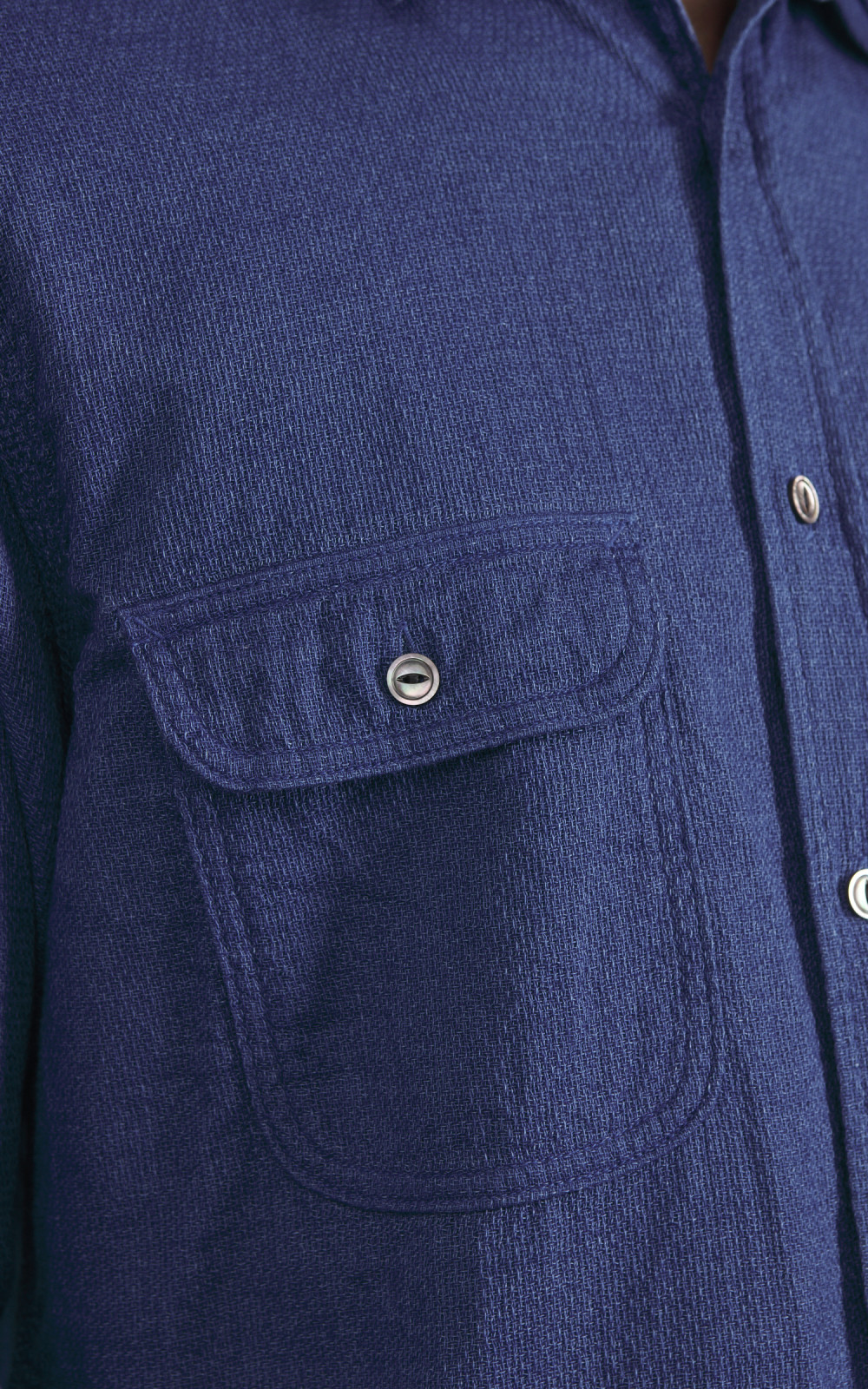 FOB Factory F3507 Indigo Gauze Work Shirt Blue | Cultizm