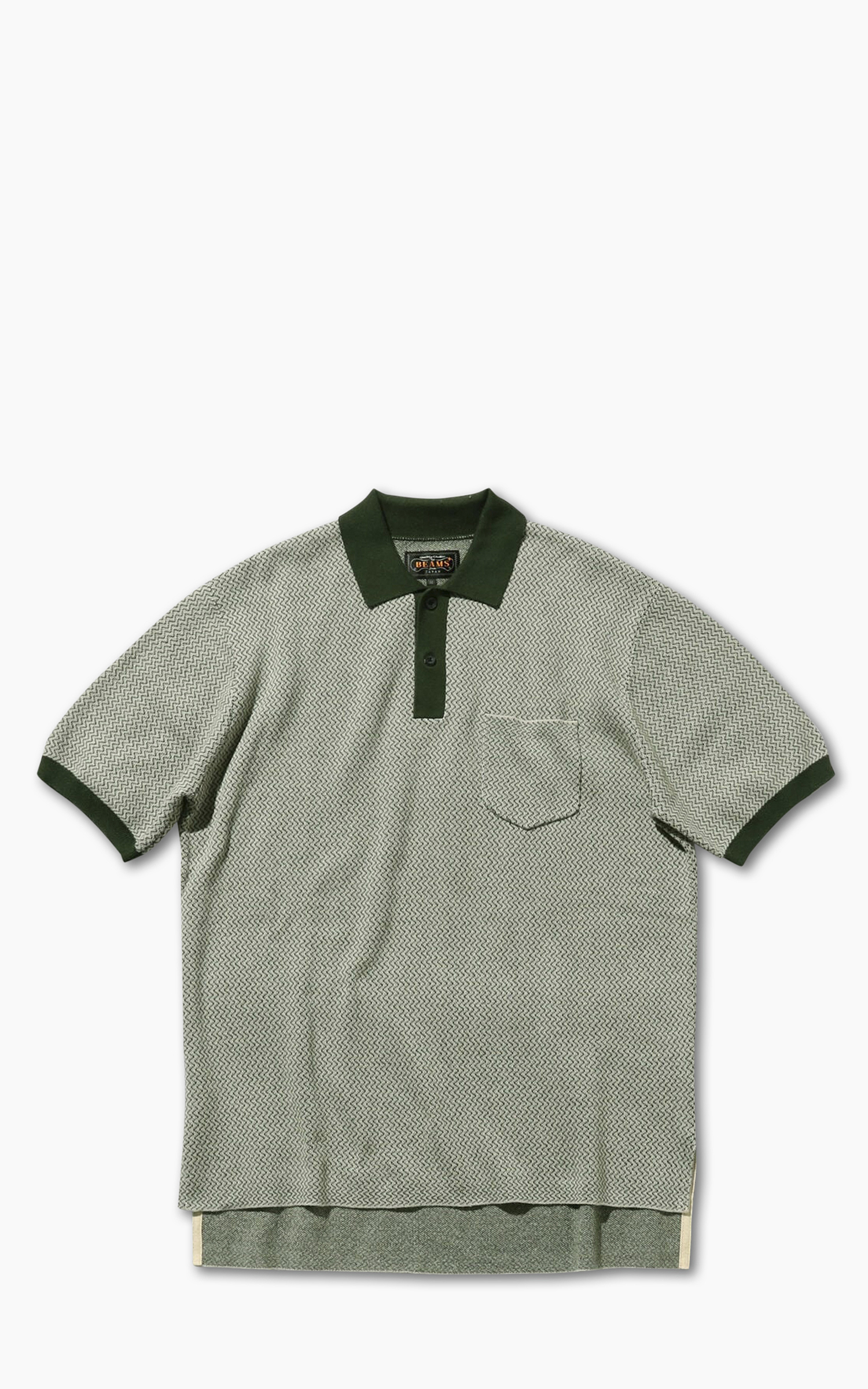 Tシャツ・カットソー BEAMS FW24 Knit polo shirt (38020032156 19) BEAMS（ビームス）プレーン クルーネック Tシャツ（Tシャツ