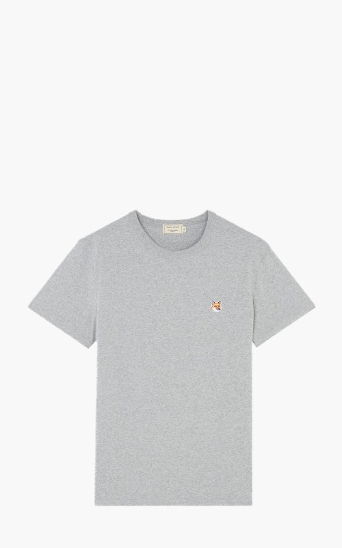 Maison Kitsuné T-Shirt Fox Head Patch Grey Melange