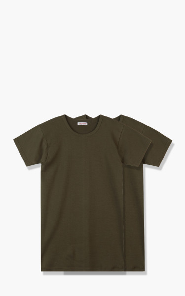 Pike Brothers 1947 Round Neck Tee 2-Pack Olive P0403-22-0006/401