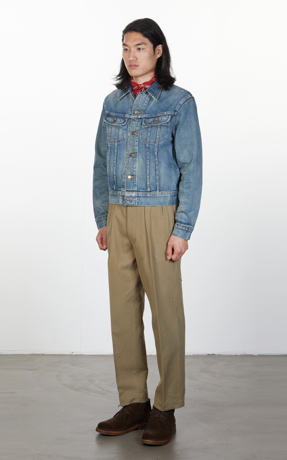 RRL Lot 271 Denim Trucker Jacket Leeland Wash | Cultizm RRL Lot 271 Denim Trucker Jacket Leeland Wash | Cultizm