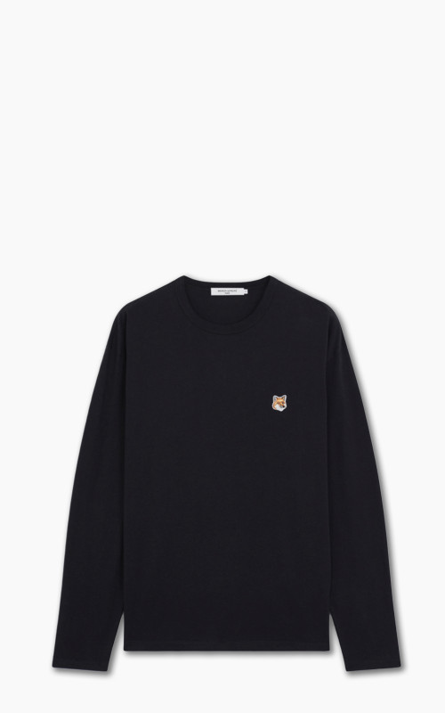 Maison Kitsuné Fox Head Patch Regular Long-Sleeved T-Shirt Black