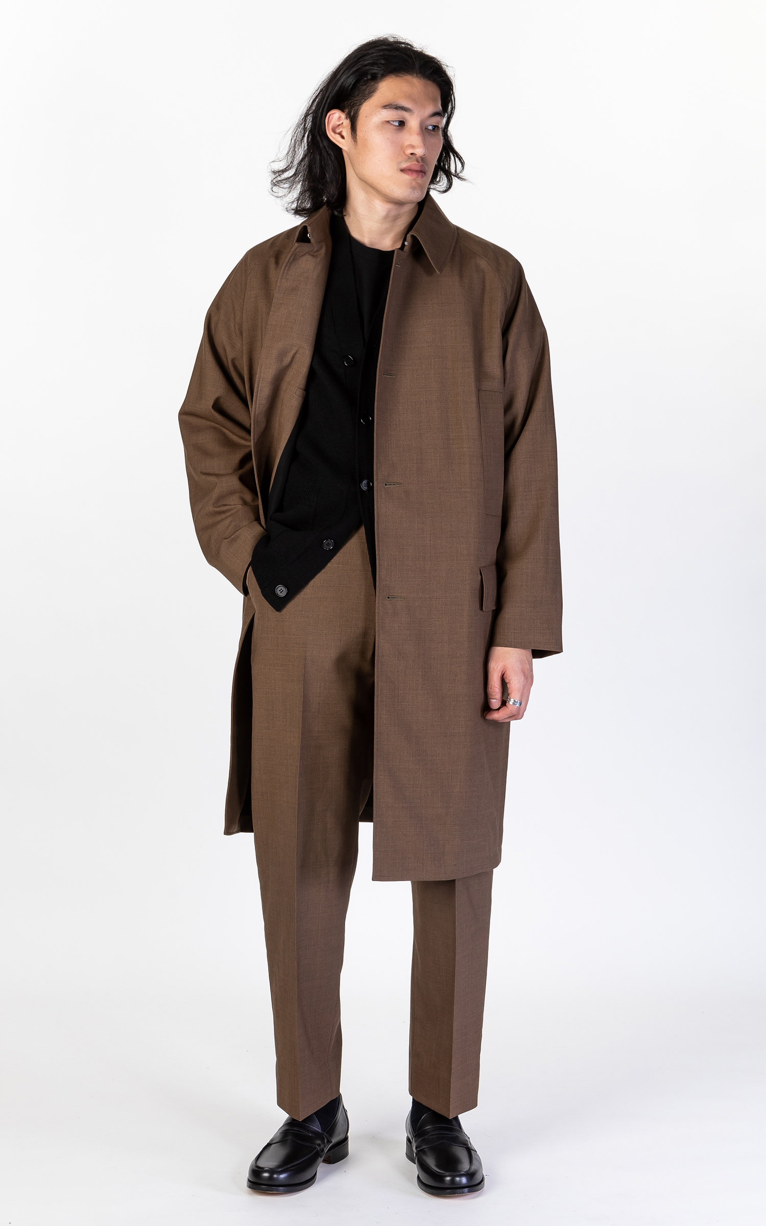 Markaware Organic Wool Tropical Raglan Mac Coat Khaki | Cultizm