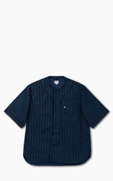 Momotaro Jeans MSS1040M31 Indigo Stripe Baseball Shirt