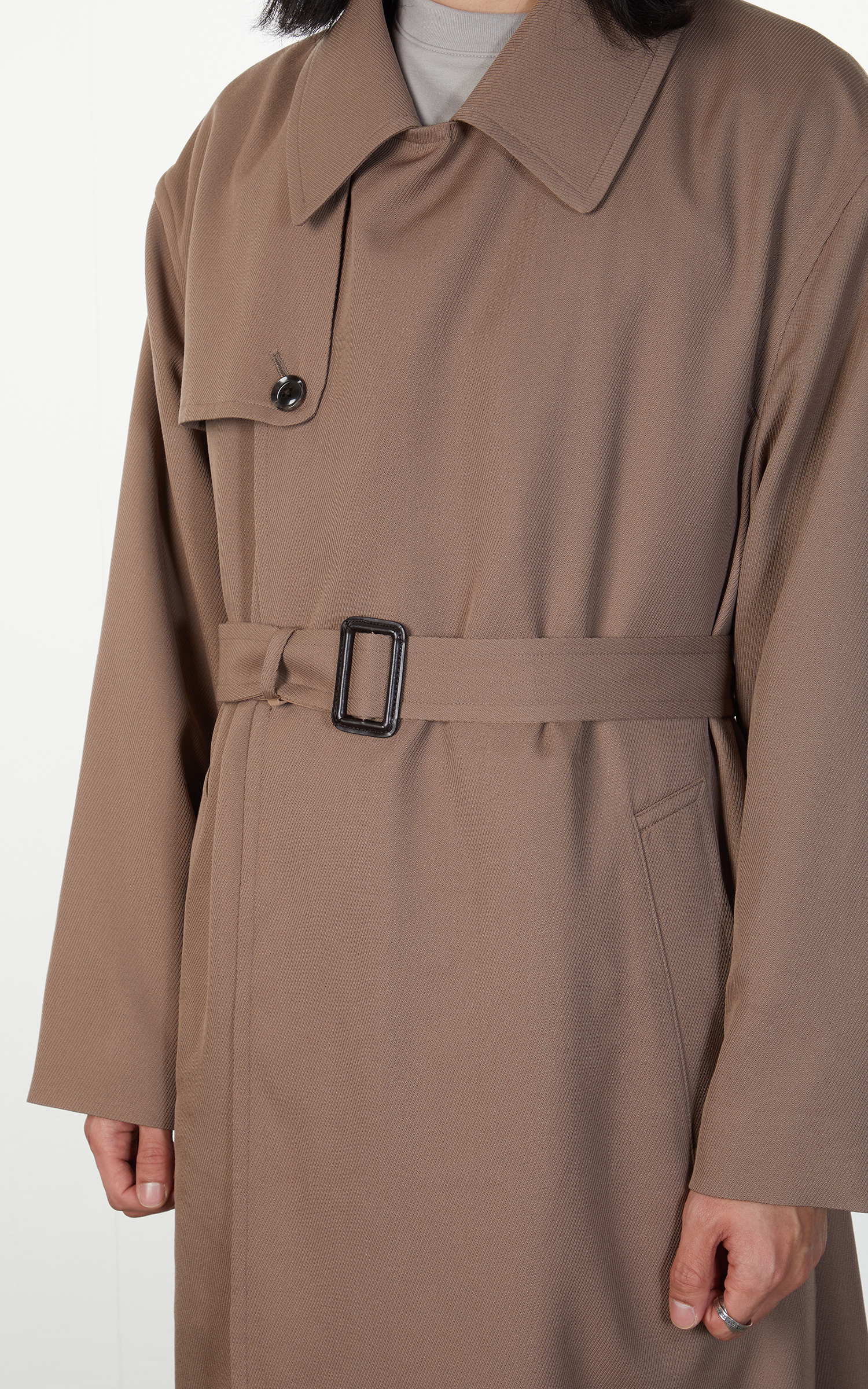 Yoke Reversible Double-Breasted Coat Dusty Taupe | Cultizm