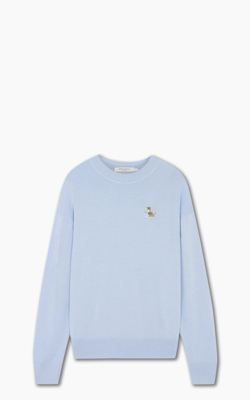 Maison Kitsuné Dressed Fox Patch Relaxed Jumper Pale Blue