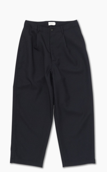 Still By Hand Wide Wool Pants Navy