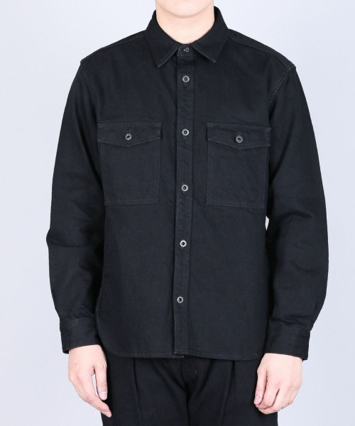 Japan Blue JBLS1017 Denim CPO Shirt Black 13oz