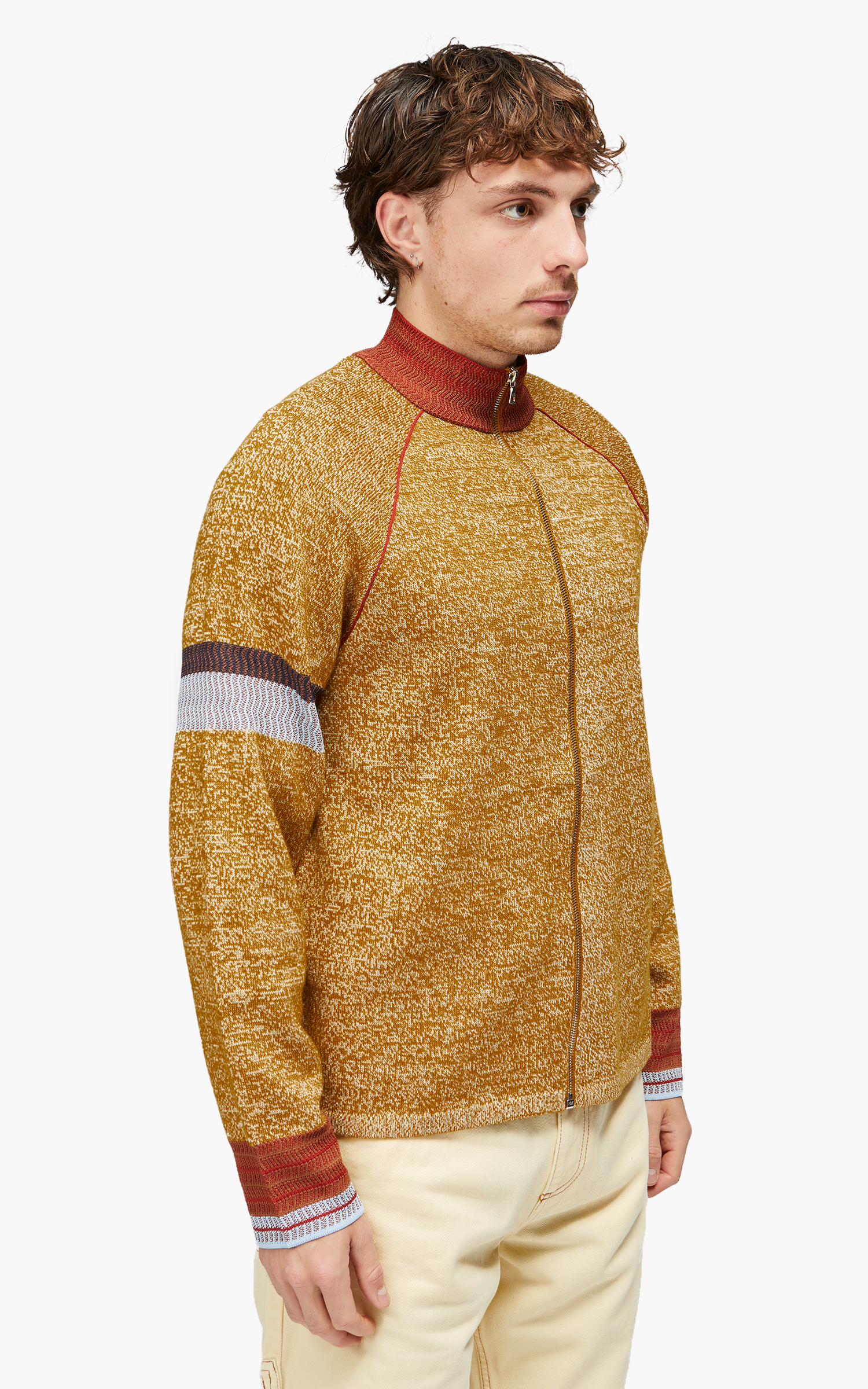 Wales Bonner Golden Zip Up Gold | Cultizm