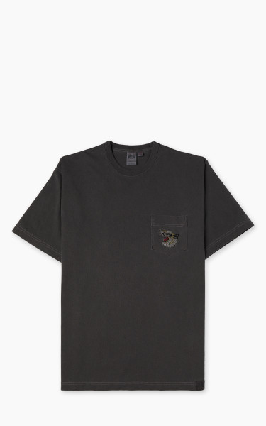 Houston Pigment Dyed Tiger Souvenir Pocket T-Shirt Black