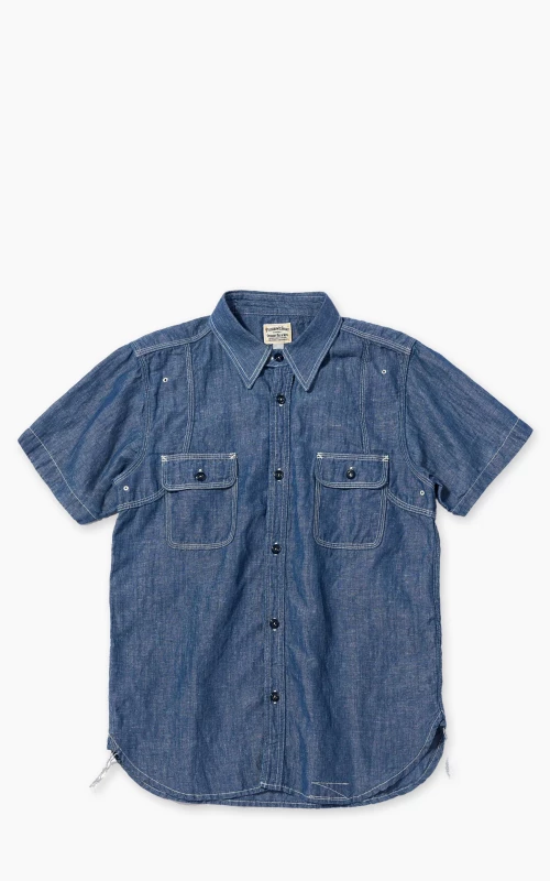 Pherrow’s 770WSS Short Sleeve Chambray Work Shirt Blue