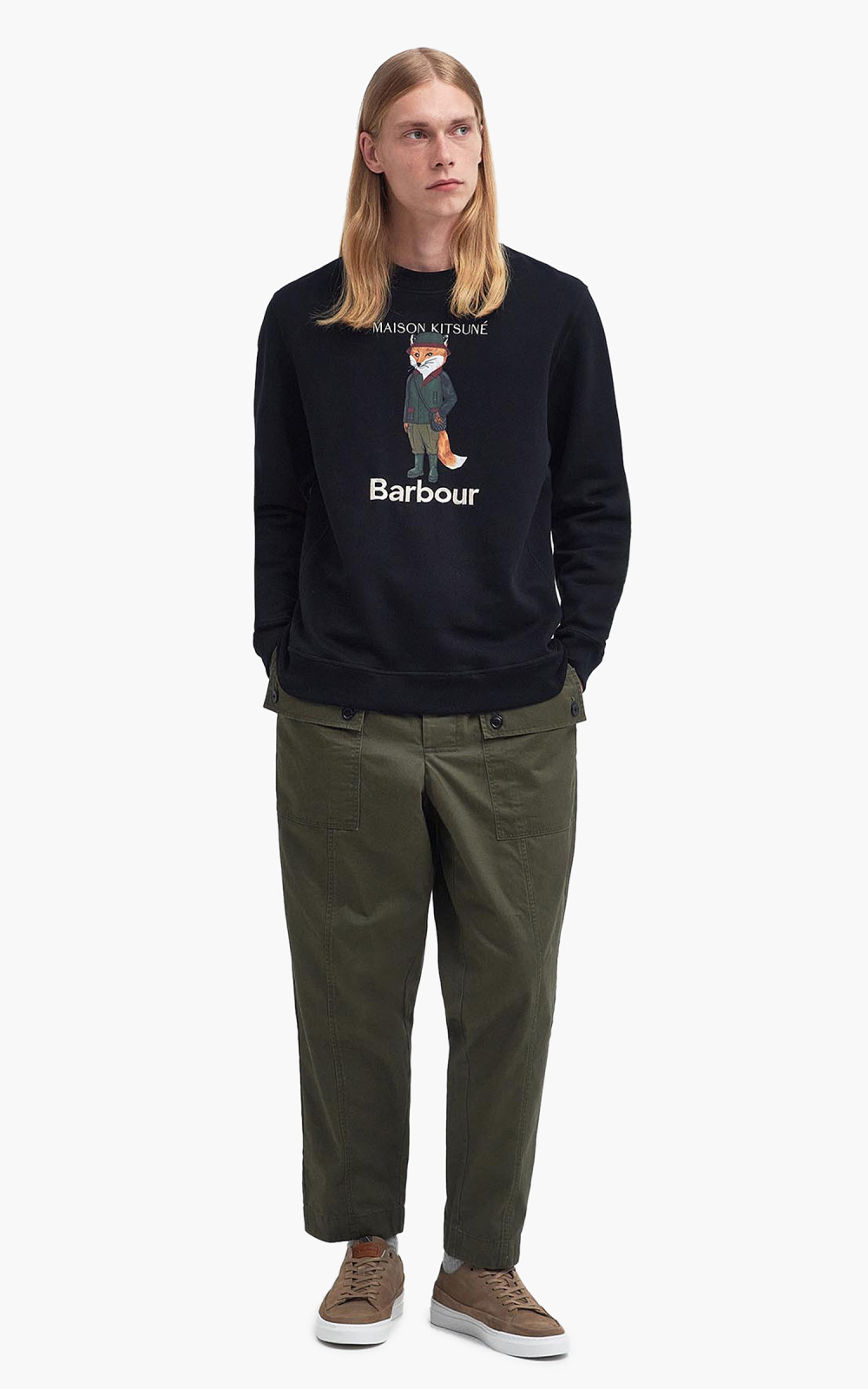 ★入手困難★BARBOUR X Maison Kitsune BEAUFORT CREW SWEAT Barbour x Maison Kitsune Beaufort Fox Crewneck Green | eBay
