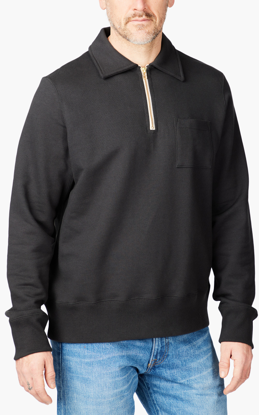 archive agbes b 霜降り 黒白 sweat half zip