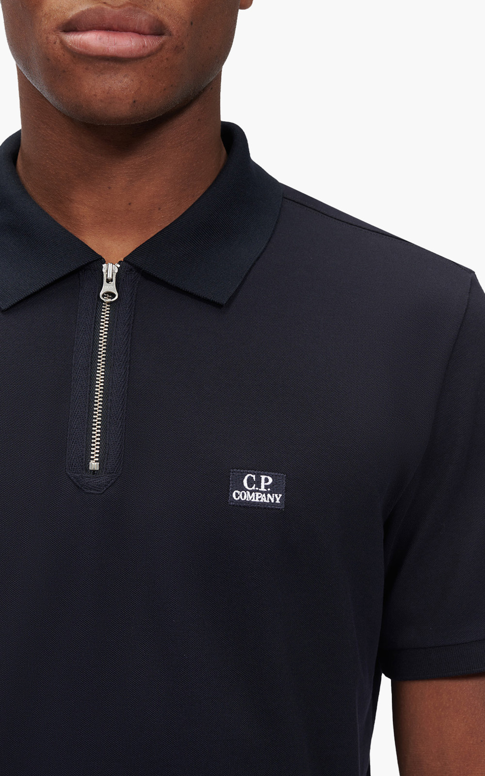 Cp company black polo shirt hot sale