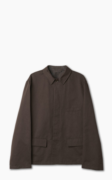 Lemaire Workwear Jacket Cotton Linen Dark Coffee