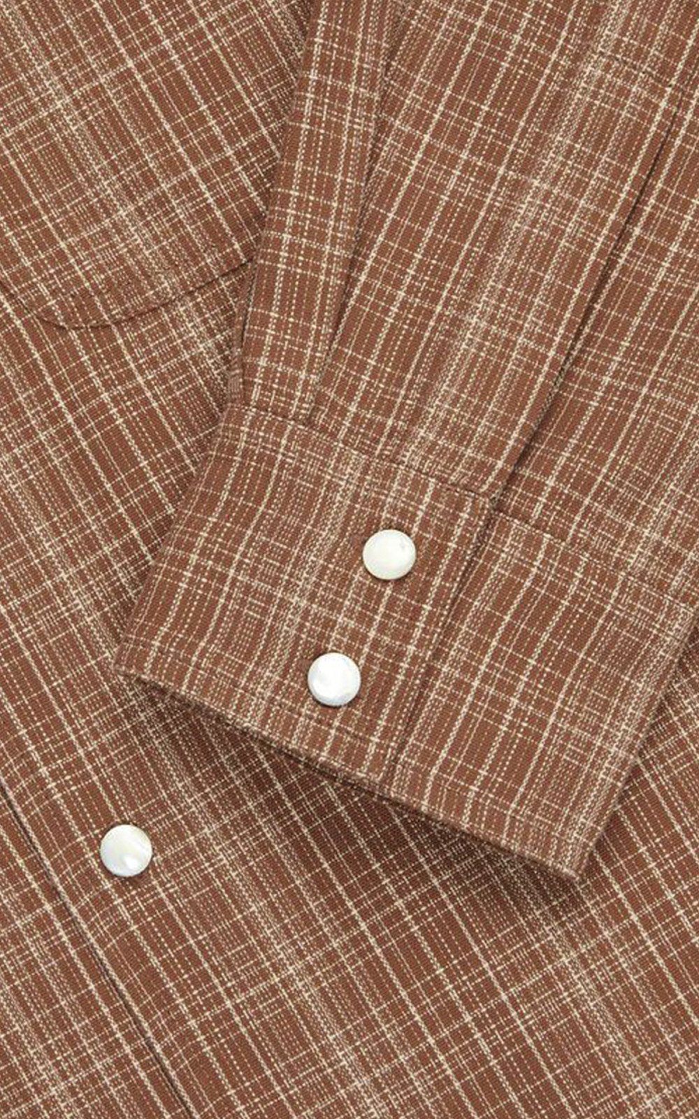 3sixteen Open Collar Shirt Amber Micro Plaid | Cultizm 3sixteen Open Collar Shirt Amber Micro Plaid | Cultizm