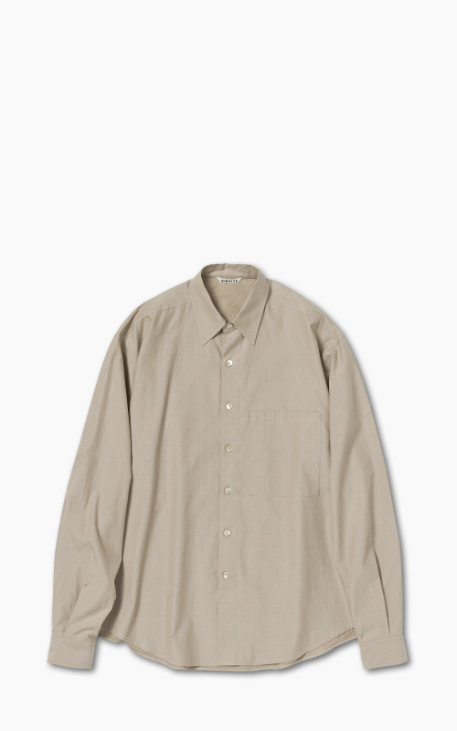 Auralee Washed Finx Twill Big Shirt Top Beige