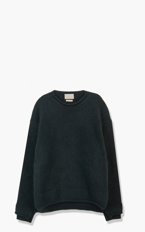 Yoke Connecting Crew Neck Knit LS Green YK21AW0286S-Green