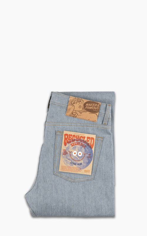 Naked & Famous Denim Weird Guy Lightweight Recycled Selvedge Stone Blue