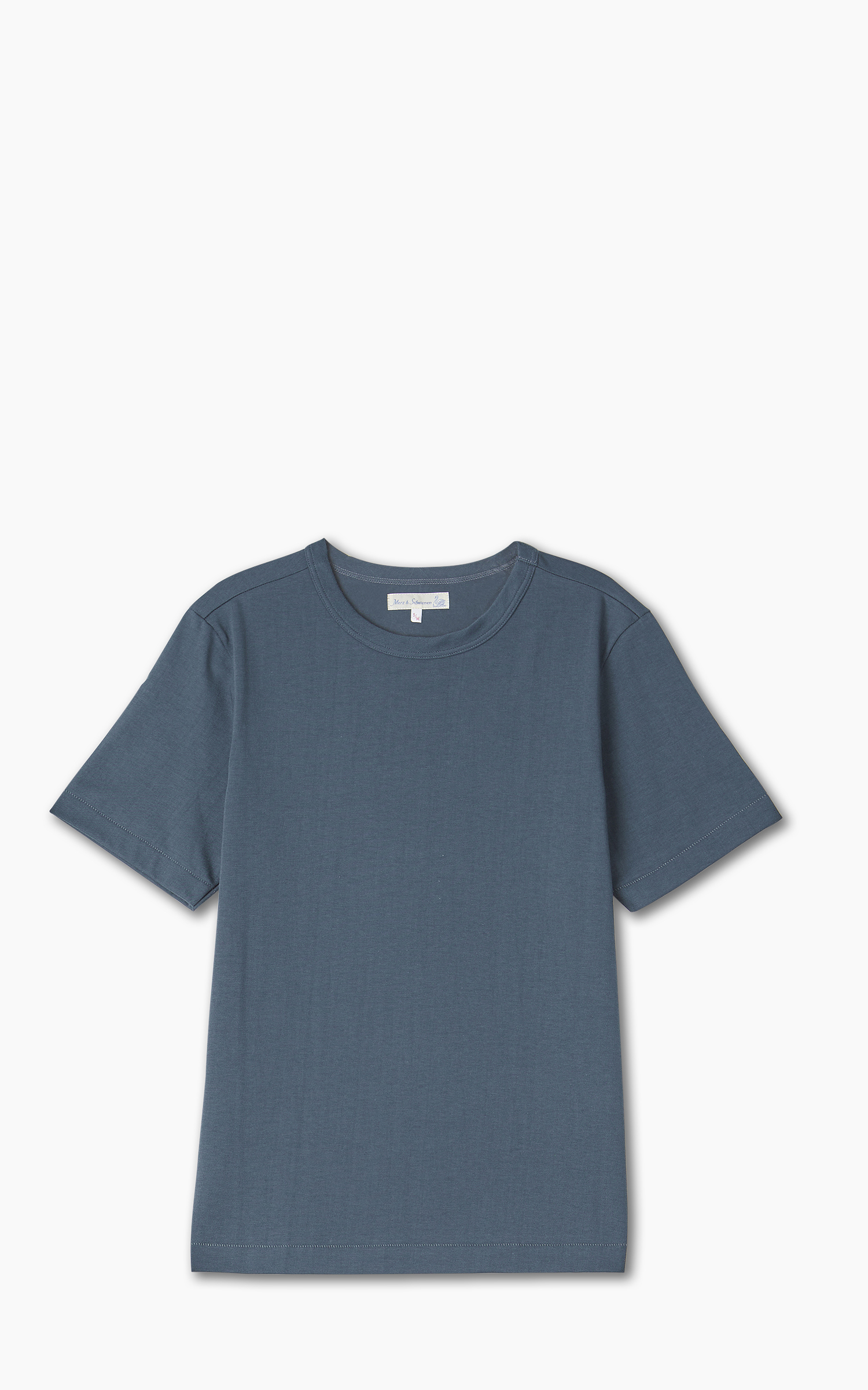 Merz b. Schwanen 214 Crew Neck Tee Mineral Blue | Cultizm